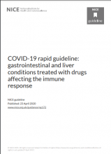 COVID-19 rapid guideline: gastrointestinal and liver conditions treated with drugs affecting the immune response [NG172] [Updated 9th April 2021]